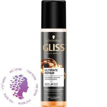 اسپری دوفازمشکی گلیس اصل|اسپری دوفاز گلیس مدل Ultimate repair ا Two-phase spray-black-Gliss-model-ultimate-repair-volume-200-ml