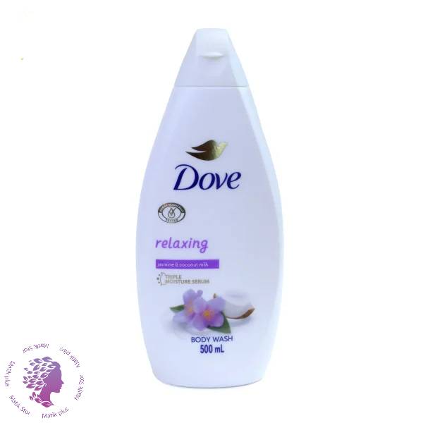 شامپو بدن آرامش بخش داو حاوی شیر نارگیل و گلبرگ یاس Dove Body Wash Relaxing Jasmine Petal & Coconut Milk 500ml