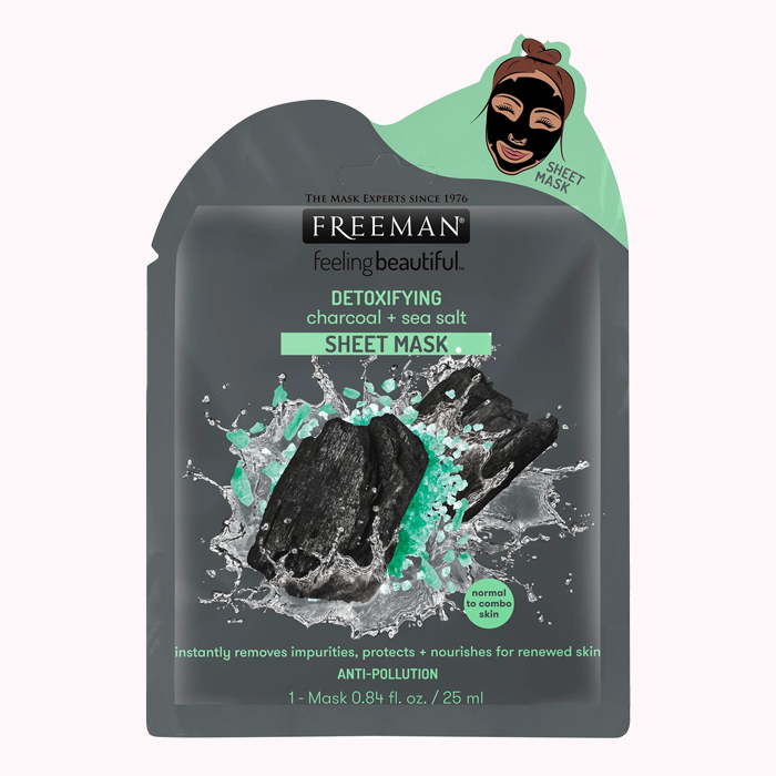 ماسک صورت ورقه‌ای زغال و نمک دریایی فریمن
