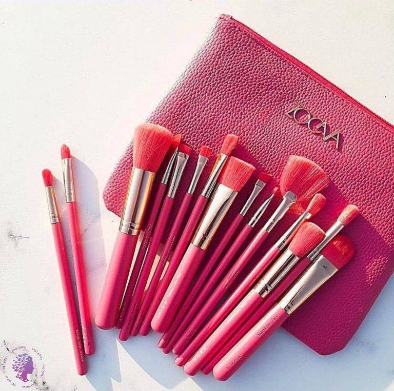 ست براش 14 تکه کیف دار رنگ سرخابی