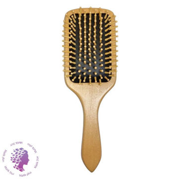 برس مو مدل چوبی بامبو دندانه مشکی