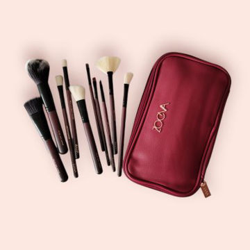 ست براش 9 تکه کیف دار رنگ قرمز