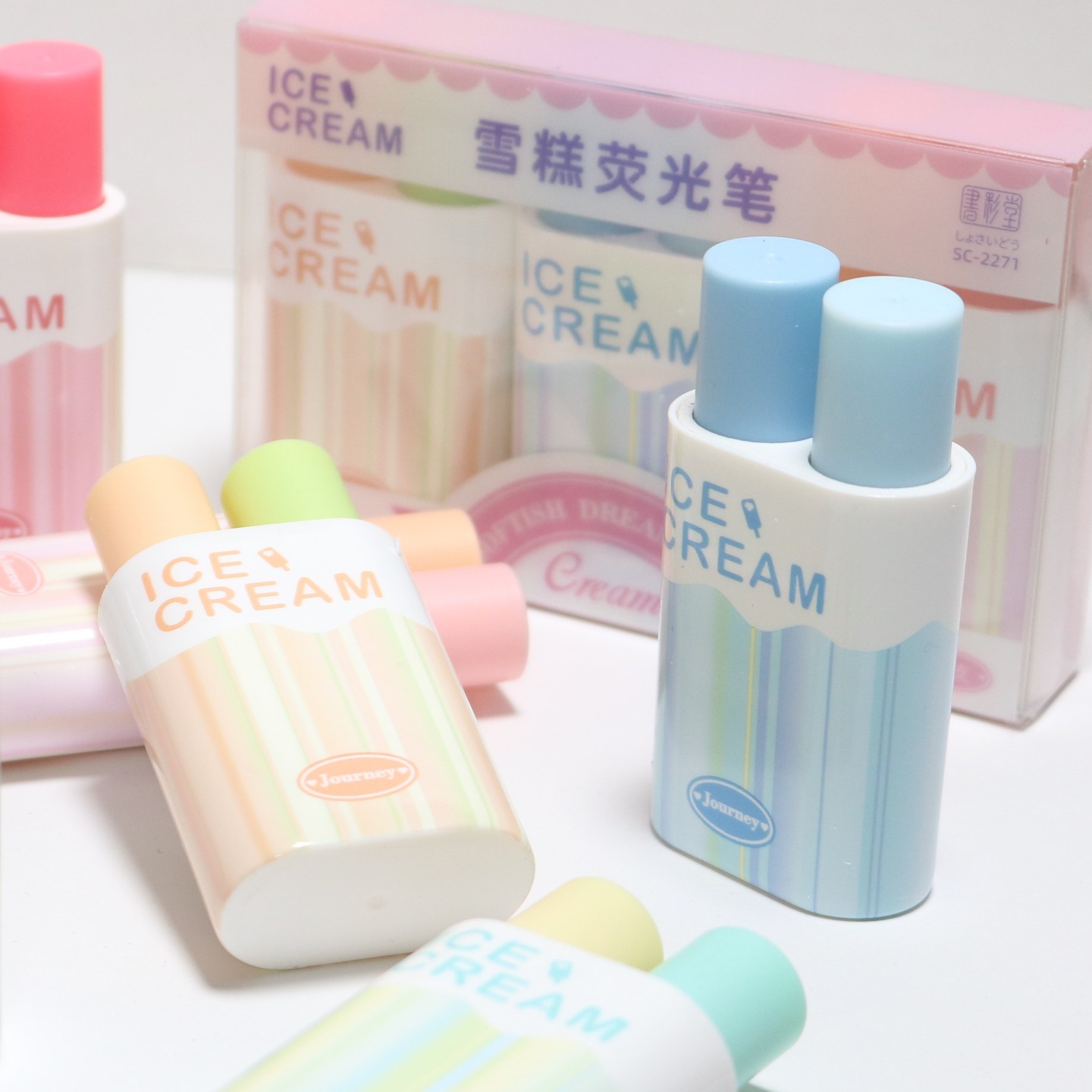 هایلایتر دوقلو پینترستی طرح ICE CREAM