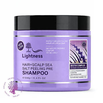 اسکراب کف سر بدون سولفات لایتنس Lightness Hair & Scalp Sea Salt Peeling Pre 550g